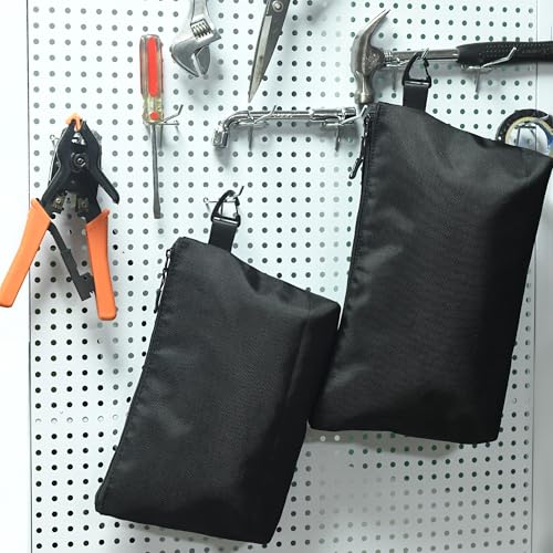 Small Tool Pouch - Compact Zipper Tool Pouches Bag - Heavy Duty 1680D Oxford Utility Bags Durable Small Pouch Organize Tools Clip on Belt or Backpack for Men Women - Electrician, Carpenter, DIY - size: Middle