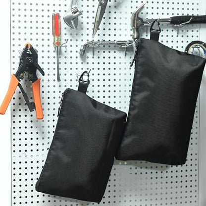 Small Tool Pouch - Compact Zipper Tool Pouches Bag - Heavy Duty 1680D Oxford Utility Bags Durable Small Pouch Organize Tools Clip on Belt or Backpack for Men Women - Electrician, Carpenter, DIY - size: Middle