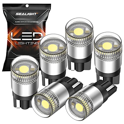 SEALIGHT 194 LED Light Bulbs 6000K White, W5W 168 2825 T10 Car Interior Light Bulb Replacement for License Plate Light, Dome Light, Map Light, Courtesy Light, Pack of 6 - color: White, size: T10/194 - 6 Pack