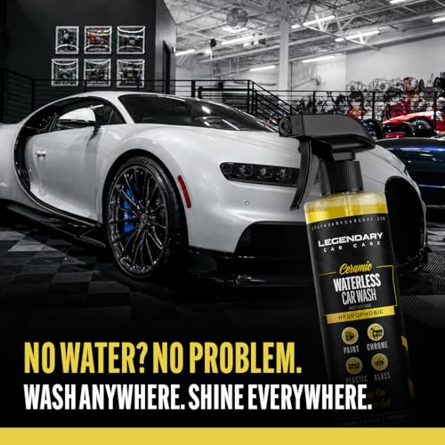 Legendary Ceramic Waterless Car Wash 16oz - High Gloss SiO2 Infused Detailing Spray - Hydrophobic Rinseless Car Wash & Exterior Spray Detailer
