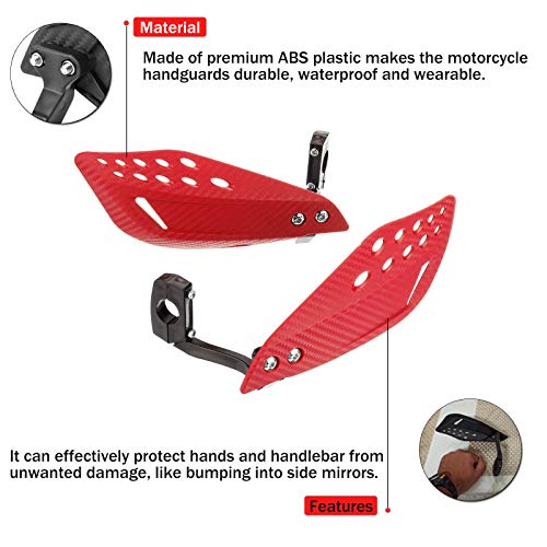 7/8" 22mm Motorcycle Handguards Handlebar Protector Gear for Dirt Bike ATV Yamaha Kawasaki Suzuki Honda(Red) - color: Red