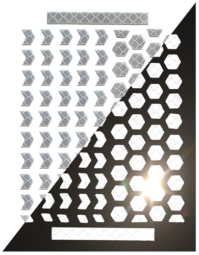 ReflecToes Reflective Stickers 3 Pack – High-Visibility Hexagon 720 Safety Decals for Bikes, Helmets, & Scooters – Ultra-Bright 720+ cd/lx/m² - Retroreflective Stickers for Nighttime Visibility - style: Hexagon 720