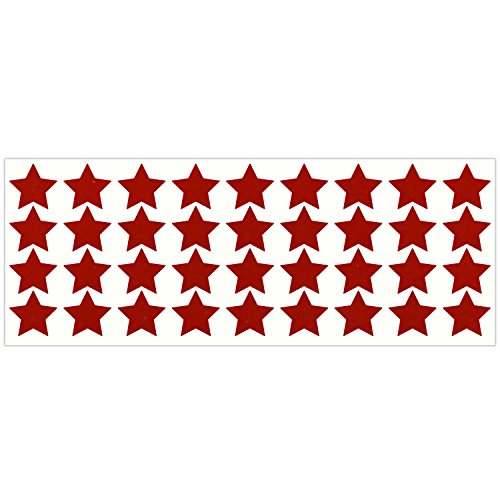 LiteMark Reflective Red 1 Inch Stars Sticker Decals for Helmets, Bicycles, Strollers, Wheelchairs and More - Pack of 36 - color: Red