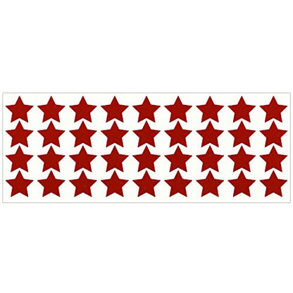 LiteMark Reflective Red 1 Inch Stars Sticker Decals for Helmets, Bicycles, Strollers, Wheelchairs and More - Pack of 36 - color: Red