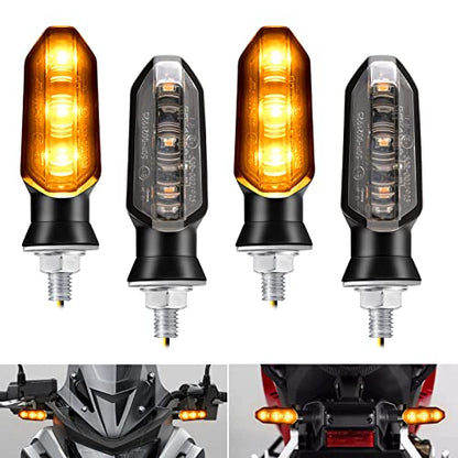 4PCS Motorcycle Turn Signals 12V Universal Front Rear Blinker Turn Signal LED Lights Super Bright Amber Lamp for Motorcycle Motorbike Scooter Off Road Quad Cruiser
