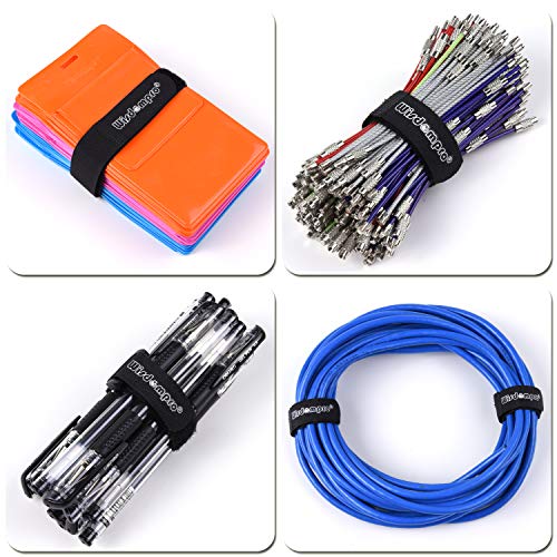 20 Pack (8 12 18 24 Inches) Hook and Loop Reusable Fastening Cable Tie Down Straps by Wisdompro - Reusable, Durable Functional Ties to Keep Your Home, Office, Workspace from Tangled Messes of Cords - size: Mixed Size, 20 Pack