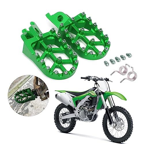AnXin Dirt Bike Foot Pegs Footpegs Footrests Foot Pedals Rests CNC for KX250F 06-18 KX250 KX 250 19-24 KX450F 07-18 KX450 19-24 KX250X KX450X 21-24 KLX450R 08-14 Green - color: green, size: KX250 KX250F/X KX450 KX450F/X KLX450R