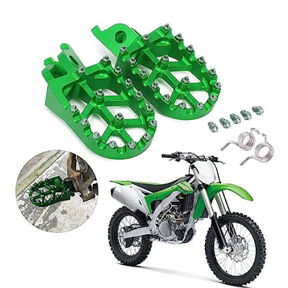 AnXin Dirt Bike Foot Pegs Footpegs Footrests Foot Pedals Rests CNC for KX250F 06-18 KX250 KX 250 19-24 KX450F 07-18 KX450 19-24 KX250X KX450X 21-24 KLX450R 08-14 Green - color: green, size: KX250 KX250F/X KX450 KX450F/X KLX450R