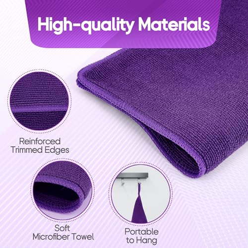 2PCS Clay Towel Auto Detailing, Clay Bar Towel Cloth Auto Detailing for Car (12 x 12 in) (Purple) - color: Purple