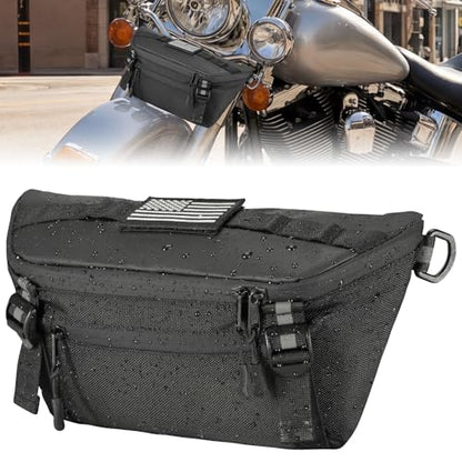 KEMIMOTO Motorcycle Handlebar Bag, Universal Motorcycle Fork Bag Waterproof Front Storage Bag for Motorbike Dirt Bike and Snow Bike with Front Fork 2.2L