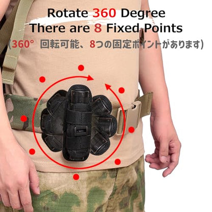 Azarxis Tactical Mini Belt Pouches, Multi-Purpose Small Battery Case Compact Utility EDC Card Slot Holder Waist Bags Military Molle Pack Sundries Storage Pack - color: #03 Black - Style A