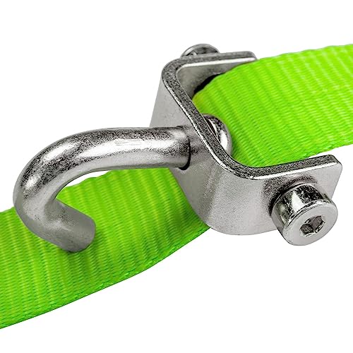 VULCAN Car Tie Down - Rolling Idler 3-Cleat - 120 Inch - 4 Pack - High-Viz - 3,300 Pound Safe Working Load - size: High-Viz Reflective