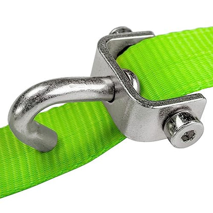 VULCAN Car Tie Down - Rolling Idler 3-Cleat - 120 Inch - 4 Pack - High-Viz - 3,300 Pound Safe Working Load - size: High-Viz Reflective