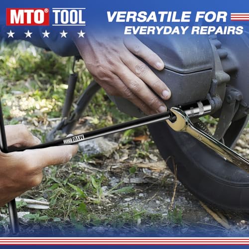 MTO T-Handle Metric Socket Wrench Set, 6-Point (6, 8, 10, 11, 12, 13, 14, 15mm) with Hanging Organizer Strap, Cr-V Steel Lug Wrench Hex Socket for Motorcycle Car Bicycle Repair (8 Pack) - size: 8Pack