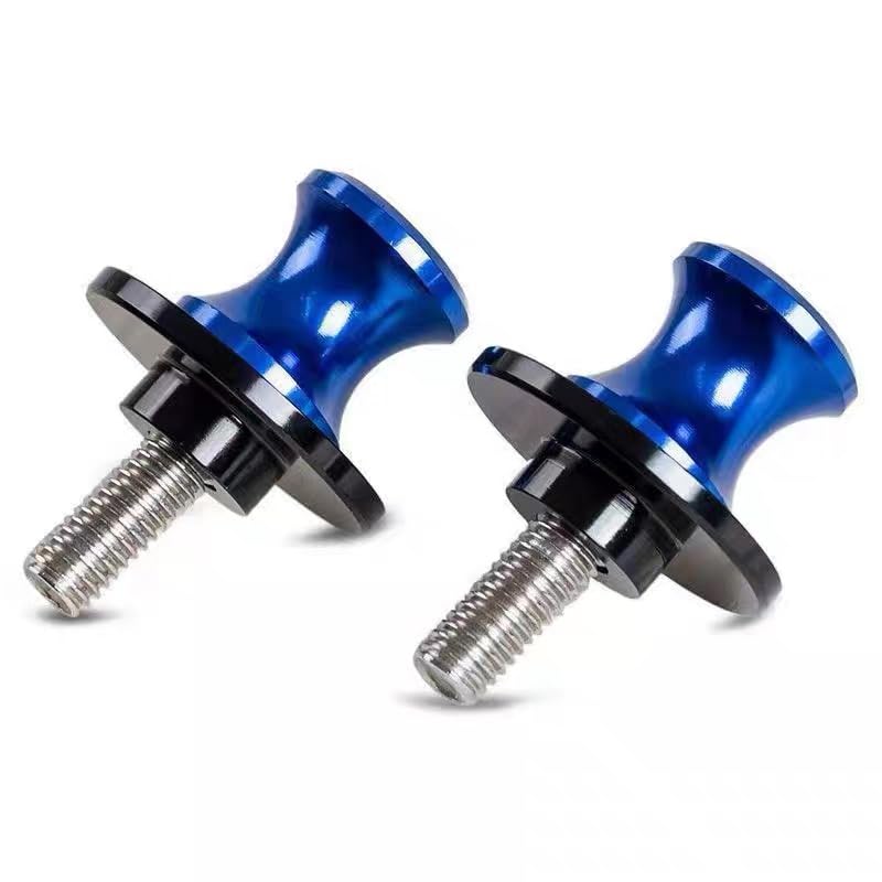 Motorcycle Swingarm Spools - Dual-Layer CNC Aluminum Anti-Drop Sliders fit for YAMAHA MT-09 SP Tracer 900 FZ-09 (2014-2026) 6mm Stand Bobbins with Anodized Finish (Blue) - color: Blue