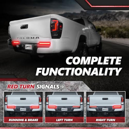 OPT7 2PCS 15” LED Trailer Tail Light Bar w/Red Turn Signal, Brake Light, DRL, IP67 Waterproof Rigid Aluminum Safety Light Strip for Pickup RV Van Utility - Work Truck Decorations