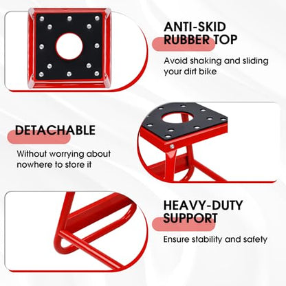 CHANGCHENG Motorcycle Stand Detachable Dirt Bike Stand Universal Anti-skid Maintenance for Most Motorcycle Dirt Bike Ebike KLX110 Surron Talaria Eride Pro Tuttio Red - color: Red