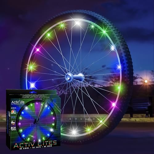 Activ Life LED Bike Wheel Lights with Batteries Included! Get 100% Brighter and Visible from All Angles for Ultimate Safety & Style (1 Tire Pack) - color: Pastel