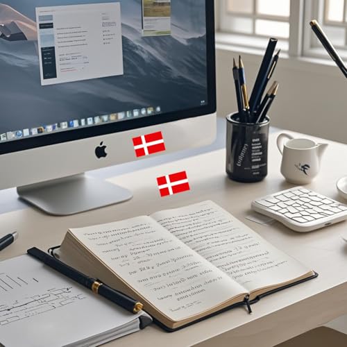 4 PCS Flag Stickers - Denmark Flag Stickers Decals for Cup Computer Laptop Car Bumper Window Helmet Musical Instrument with Smooth Surface - size: Denmark