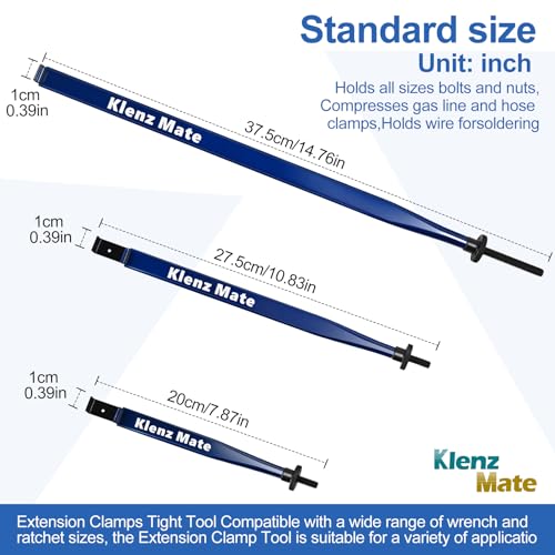 2026 Upgrade Offset Extension Wrench and 3 Different Lengths Extension Clamps Tight Tool, Versatile Vise Grip, Includes 1/2", 1/4" , 3/8" Drive Adapters, Universal Ratchet Extensions for Tight Spaces - color: Blue and Orange