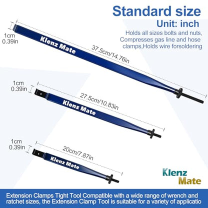 2026 Upgrade Offset Extension Wrench and 3 Different Lengths Extension Clamps Tight Tool, Versatile Vise Grip, Includes 1/2", 1/4" , 3/8" Drive Adapters, Universal Ratchet Extensions for Tight Spaces - color: Blue and Orange