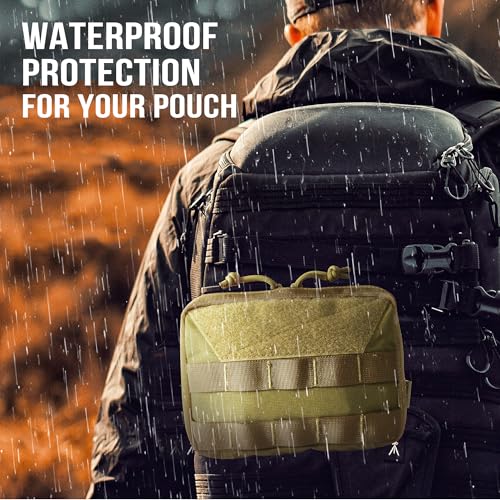 OneTigris MOLLE Pouch, Tactical Admin Pouch Belt EDC Tool Organizer Zippered Utility Waist Pack 7.5"x5"x2" - color: Green