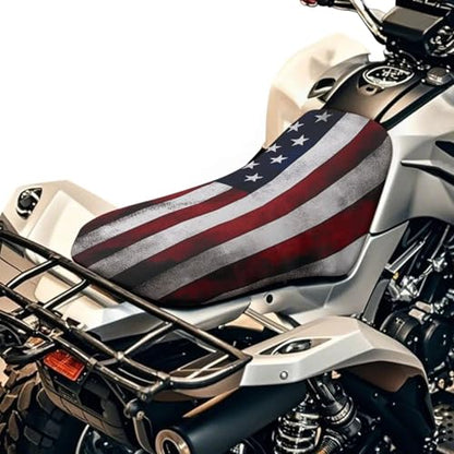 SEANATIVE American Flag ATV Seat Cover Four Wheeler Seat Cover Water-Resistant Universal Compatible with Most Motorcycle Seat Cushion Breathable ATV Seat Padded Protector - color: American Flag