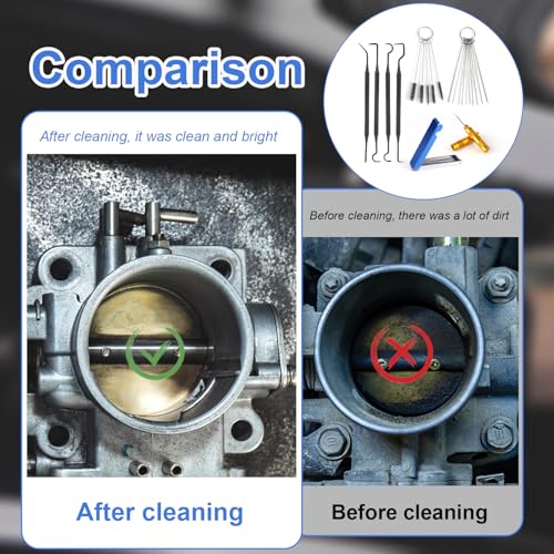 lasuroa Carburetor Cleaning Kit, Carburettor Jet Tools Includes 23 Carb Needles 5 Nylon Brushes 1 Scraper and 4 Cleaner Hooks for Motorcycle ATV Chainsaw & Welder Maintenance