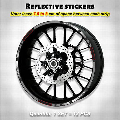 Motorcycle Rim Stripes Decals Wheel Sticker Reflective Tape for Yamaha YZF R1 1998-2022/R1M 2015-2022/R1S 2001 2016-2018 - color: B Yellow 12pcs