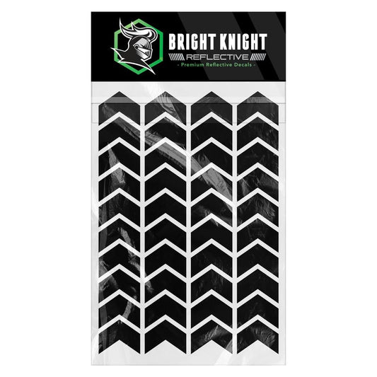 Bright Knight Decals Chevron Hard Hat Reflective Stickers, 1" Black Acyclic Adhesive Vinyl Tape Made with 3M Reflector Tape, Bicycle Helmet Reflective Tape Outdoor Waterproof for High-Visibility - color: Black, size: 1 pk