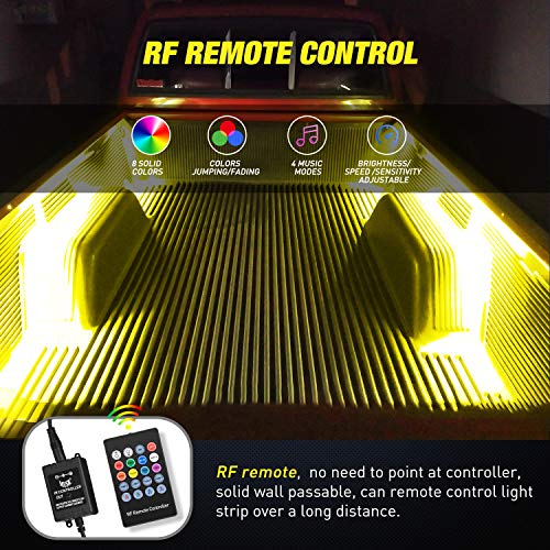 Nilight - TL-31 2PCS 60Inch RGB Truck Bed Light Strip Kit 180 LED RF Remote Control with On Off Switch Blade Fuse 2Way Splitter Extension Cable for Cargo Pickup Truck SUV RV Boat, 2 Years Warranty - color: 2Pcs 60Inch RGB Bed Strip w/Remote