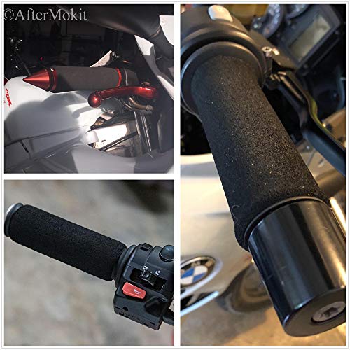 Grip Covers for Big Hands Thicken Your Grips Snug Fit Over 1.2-1.4 inch Grips on Harley BMW Yamaha Honda Kawasaki Suzuki Triumph Can-Am Spyder 5 inch Long Black Fat Foam