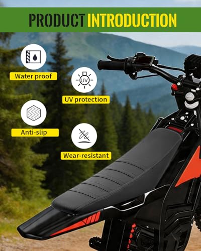 Seat Cover Fit for Yozma in 10, Black Stripe Non-Slip Motorcycle Cushion Cover, for Electric Dirt Bike Ebike - color: Black