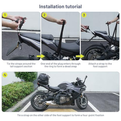 Oumurs 45-60L Expandable Waterproof Motorcycle Tail Bag with Rain Cover & Strap, Reflective All-Weather Trunk Rack Bags, Dual-Use Backpack for Large Capacity Storage, Motorcycle Luggage Rack Bags