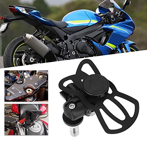 Motorcycle Phone Mount, Stem Yoke Navigation Bracket Holder for Mobile Phones, 16mm-19mm Hole Fitment with Adjustable, Secure Elastic Straps for Riding