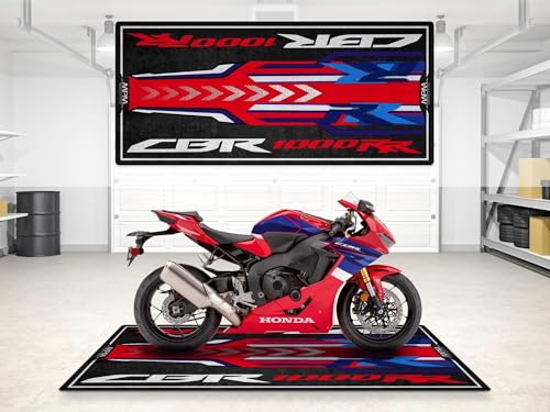 Garage Mat for CBR1000RR Motorcycle Model, Parking mat, Pit Mat, Washable Non-Slip Garage and Showroom Floor Carpet-Rug (Size 1: 86.6 x 39.4/220 x 100 cm) - color: Grand Prix Red, size: Size 1: 86.6 x 39.4 "/ 220 x 100 cm