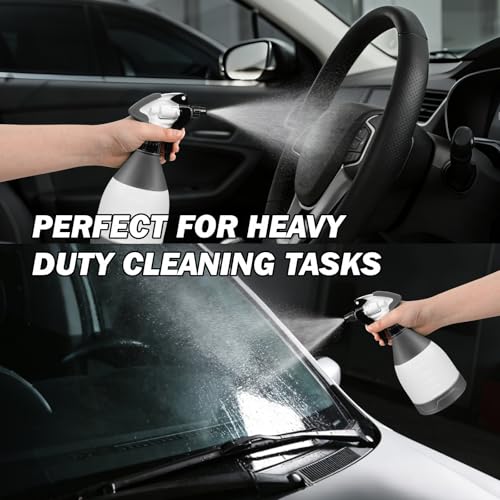 360° Trigger Heavy Duty Sprayer Bottle- Acid and Chemical Resistant, Leak Free,Industrial Adjustable Nozzle, Low-Fatigue Nozzle,Perfect for Automotive Detailing and Cleaning(17.6OZ)
