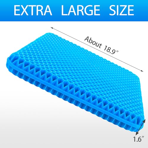 Hvllyan Gel Seat Cushion for Long Sitting (Thick & Extra Large), Gel Cushion for Wheelchair Soft, Chair Cushion, Car Seat Cushion Breathable, for Office Chair for Hip Pain