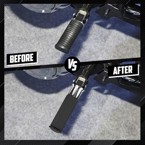 Motorcycle Passenger Foot Pegs Rear Footrest Fit for Softail Breakout 114 FXBR Deluxe FLFB Low Rider FXLR Street Bob FXBB FXDR LiveWire (Black) - color: Black