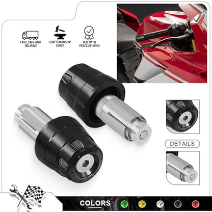 MFGZD Motorcycle Bar Ends Plug, CNC Handlebar Bar Grip Ends Plugs For Ninja500 Ninja650/1000 R7 R1 R6 450SR 675SR-R CBR650R CBR500RR CBR600RR CBR1000RR Z650 Z900 ZX10R ZX6R GSXR600 750 1000 GSX-8R ect - color: Black