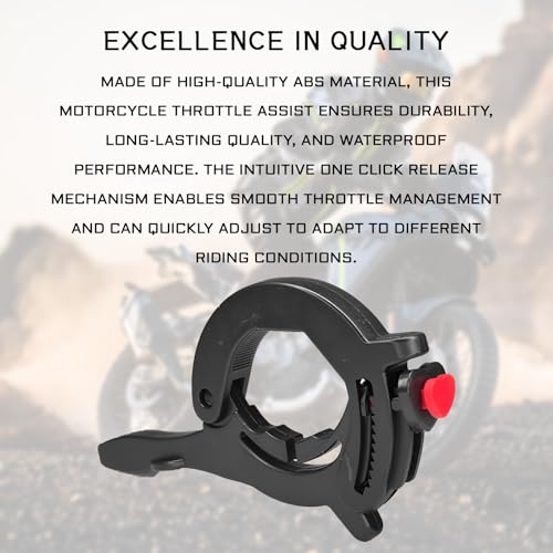 Motorcycle Cruise Control Assist with Silicone Protective Ring, Universal Motorcycle Throttle Lock Adjustable 1.18"-1.57" Clamp, Motorcycle Cruise Control Accessories for Long Rides (Black)