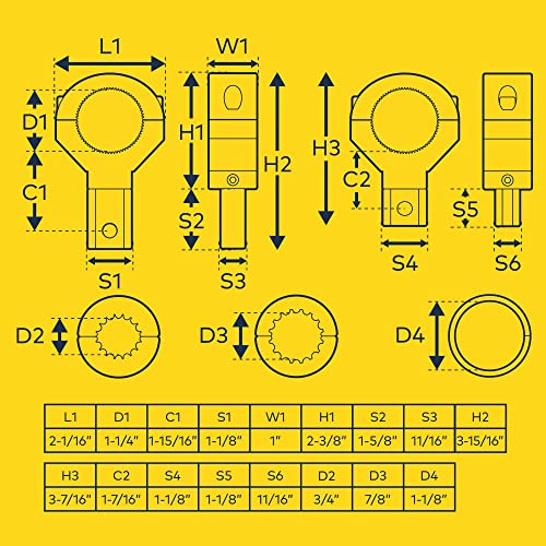 LAMPHUS Off-Road ATV UTV Light Bar Mounts Mounting Bracket Mini Bar Clamp Kits [0.75"/1"/1.25" Inch] [360-Degree] [2 Stud Sizes] [Aluminium] [2 Unit] Bull Bar Roll Bar Clamp Roll Cage Clamps Mount - size: 2-Pack (Mini)