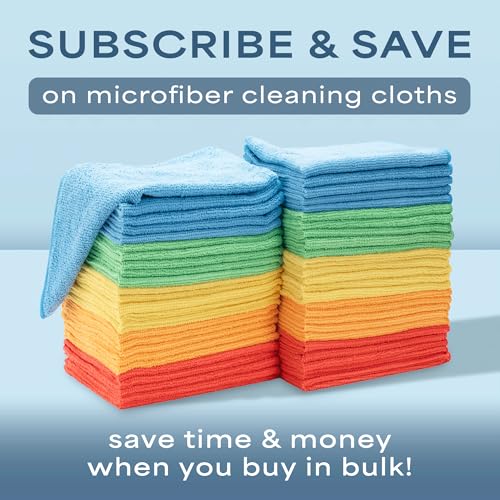 S&T INC. 50 Pack Microfiber Cleaning Cloth, Bulk Towels for Home, Reusable Microfiber Towels for Cars, Cleaning Rags, Assorted, 11.5 Inches x 11.5 Inches, 50 Count - size: 50 Pack