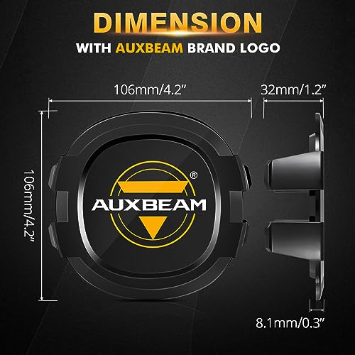 Auxbeam P4 Series Round Protective Light Covers, 4 Inch Black Offroad LED Pods Lens Cap, Dust Impact Shield & Street Compliant, Snap-On Design, 2 Packs - color: P4 Series 4" Light Covers