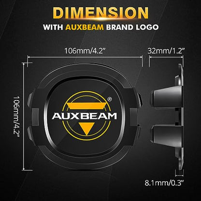 Auxbeam P4 Series Round Protective Light Covers, 4 Inch Black Offroad LED Pods Lens Cap, Dust Impact Shield & Street Compliant, Snap-On Design, 2 Packs - color: P4 Series 4" Light Covers