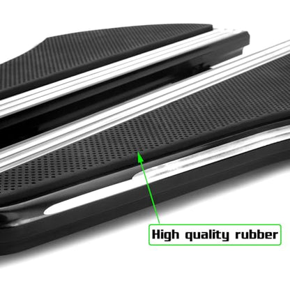 Defiance floorboards for Harley davidson Touring FLT FLHR Trike Tri Heel Toe Shift Levers Black rear footboards Pedal Special FLHXS and Ultra (Edge Cut) - color: Edge Cut
