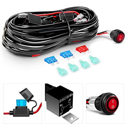 GOOACC 12 Inch 72W LED Light Bar Spot Flood Combo Driving Off Road Lighting Working Lamp with 16AWG Wiring Harness for Truck Golf Cart SUV ATV UTV Boat - color: 72W Light Bar + Wiring Harness
