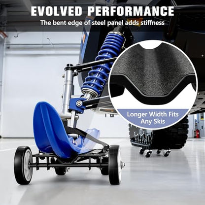 KEDSUM 1700LBS Heavy Duty Snowmobile Dolly with 5" Casters, Versatile Terrain Snowmobile Ski Dolly Set for Motorized Use, Speed Below 5MPH, Straps with Buckle Firmly Attaching on Skis - size: Large Wheels