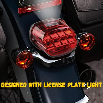 Red Strobing LED Tail Light Upgrade HD Tail Lights Assemblies for Harley Dyna Road King Electra Glide Street Bob Touring, Harley Davidson Parts, LED Lights for Motorcycles（Red） - color: Red