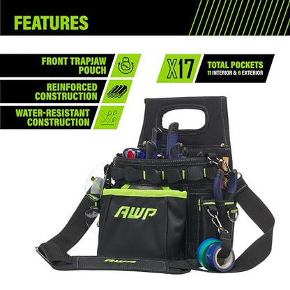 AWP Tool Pouch, Electrician Tool Pouch, Premium, Professional Multi-Pocket Organizer - size: 1 Pack, style: Portable Tool Box